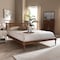 Baxton Studio Romy Ash Walnut Finished and Synthetic Rattan Queen Size Platform Bed 159-9820-9821 - alternate 8